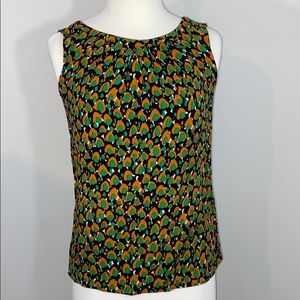 Boden brown green Print sleeveless top. Ti…
